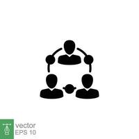 Collaboration icon. Simple solid style. Communication, partnership, group, team, business concept. Black silhouette, glyph symbol. Vector symbol illustration isolated on white background. EPS 10.