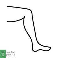 Leg icon. Simple outline style. Woman knee, foot, ankle, elegant, beautiful concept. Thin line symbol. Vector illustration isolated on white background. EPS 10.