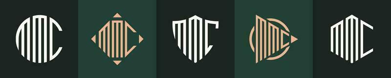 creativo sencillo inicial monograma mmc logo diseños vector