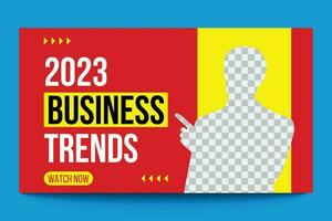 2023 business trends creative vector web banner and video thumbnail template