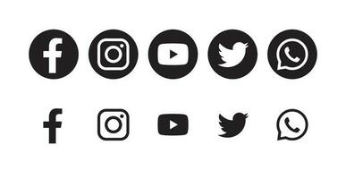 Set of popular social media icons vector