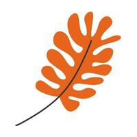 tropical leaf icon image vector illustration design  orange and black color
