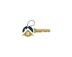 Modern Key Real Estate Home Logo Design Simple Creative Vector Illustration.