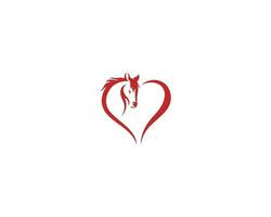 Creative Horse With Love Symbol Logo Icon Design Simple Style Vector Illustration.