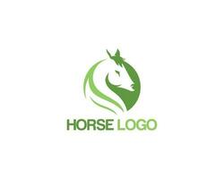 Round Horse Head And Leaf Symbol Logo Design Concept Vector Illustration.