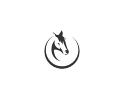 Round Horse Head Logo Icon Design Modern Vector Concept Illustration.