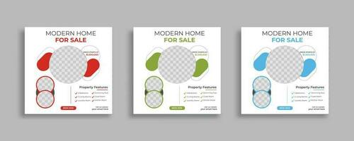 real estate property social media post or modern house web banner template vector