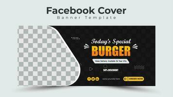 Facebook cubrir modelo diseño para comida vector