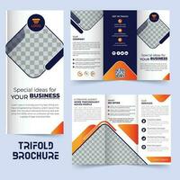 business trifold Leaflet Brochure Flyer report templa layout a4 size vector