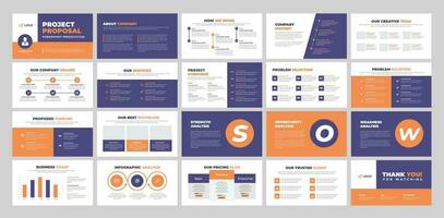 Project proposal presentation template. presentation slide design. vector