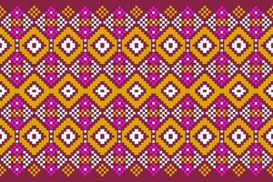 Seamless geometric ethnic asian oriental and tradition pattern design for texture and background. Silk and fabric pattern decoration for carpet, Thai clothing, wrapping and wallpaper vector