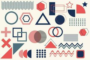 Geometric colorful shapes. Memphis design, retro elements pattern, hipster premium vector abstract shapes.