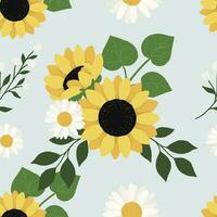 Sunflower seamless patterns. Cool abstract and floral design. For fashion fabrics, kids clothes, home decor, quilting, T-shirts, cards and templates, scrapbook and other digital needs vector