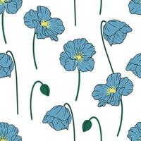 Blue Flower abstract backgrounds. Hand drawn various shapes and doodle objects. Can be used for printing needs and other digital needs. Contemporary modern trendy vector illustrations.