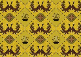 Batik Indonesian is a technique of wax-resist dyeing applied to whole cloth, or cloth made using this technique originated from Indonesia. Batik is made either by drawing dots and lines vector