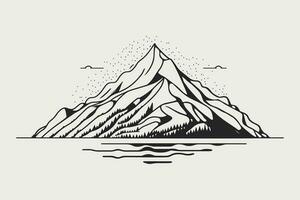 montaña vector, montaña silueta, clasificado montaña árbol vector, mano dibujado montaña vector, montaña icono ilustraciones vector