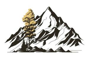 Mountain vector, Mountain silhouette, assorted mountain tree vector, Hand drawn mountain vector, mountain icon illustrations vector