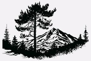 Mountain vector, Mountain silhouette, assorted mountain tree vector, Hand drawn mountain vector, mountain icon illustrations vector