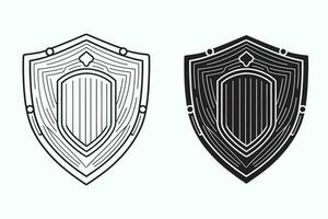 proteger vector, proteger contorno estilo línea arte, medieval proteger, real proteger, heráldico proteger, heráldico ornamental escudos colección vector