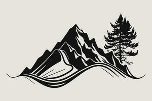 Mountain vector, Mountain silhouette, assorted mountain tree vector, Hand drawn mountain vector, mountain icon illustrations vector