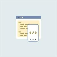 Code Mobile Research Icon vector