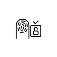 Finger Fingerprint Lock Icon vector