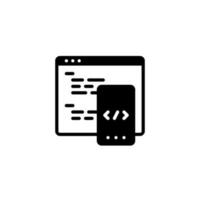 Code Mobile Research Icon vector