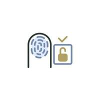 Finger Fingerprint Lock Icon vector