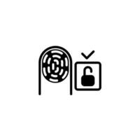 Finger Fingerprint Lock Icon vector