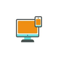 Computer Mobile Responsive Icon vector