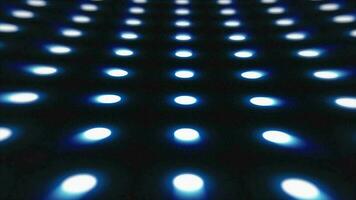 Abstract blue pattern of glowing geometric dots loop futuristic hi-tech black background video