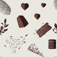 Pattern World Chocolate Day in style with some trendy designs, Our collection of different hand-drawn shapes and textures are perfect for promotional materials, t-shirts, bed sheets, and legging vector