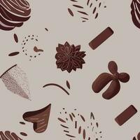 modelo mundo chocolate día en estilo con algunos de moda diseños, nuestra colección de diferente dibujado a mano formas y texturas son Perfecto para promocional materiales, camisetas, cama hojas, y legging vector