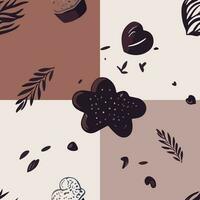 Pattern World Chocolate Day in style with some trendy designs, Our collection of different hand-drawn shapes and textures are perfect for promotional materials, t-shirts, bed sheets, and legging vector