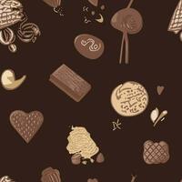 Pattern World Chocolate Day in style with some trendy designs, Our collection of different hand-drawn shapes and textures are perfect for promotional materials, t-shirts, bed sheets, and legging vector