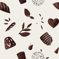 Pattern World Chocolate Day in style with some trendy designs, Our collection of different hand-drawn shapes and textures are perfect for promotional materials, t-shirts, bed sheets, and legging vector