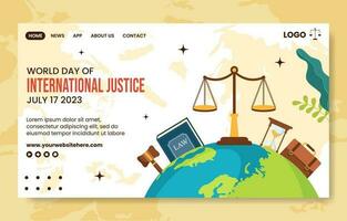 mundo día para internacional justicia social medios de comunicación aterrizaje página ilustración plano dibujos animados mano dibujado modelo vector