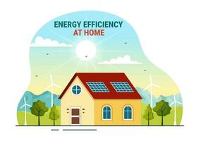 Energy Efficient at Home Vector Illustration of Smart House Technology System with Centralized Control in Flat Cartoon Hand Drawn Templates