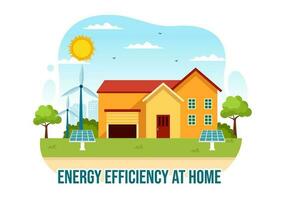 energía eficiente a hogar vector ilustración de inteligente casa tecnología sistema con centralizado controlar en plano dibujos animados mano dibujado plantillas
