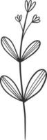 Wildflowers line art, vector, design, illustration, graphic, clipart vector