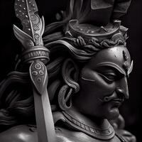 maha shivratri concepto con tridente espada escultura antecedentes. indio cultura y festival. generativo ai foto