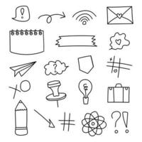 Doodle set of elements use as stickers or design vector