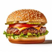 Beef burger isolated. Illustration photo
