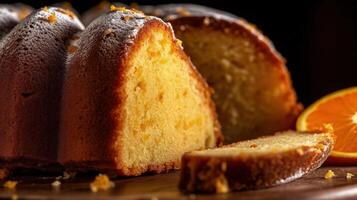 Traditional vanilla pound cake with orange extract, Illustration photo