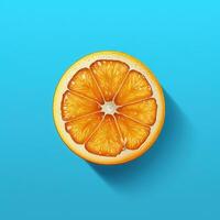 Orange on blue background. Illustration photo