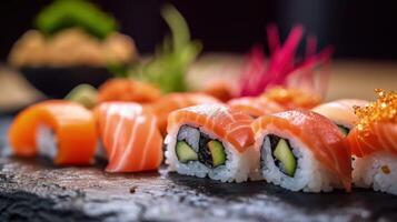 japonés Sushi ilustración ai generativo foto