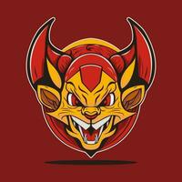 Rat Mascot Devils Style Vector Red and Yellow