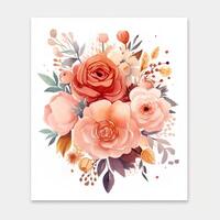 Watercolor flower bouquet. Illustration photo