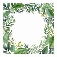 Green watercolor wreath. Illustration photo