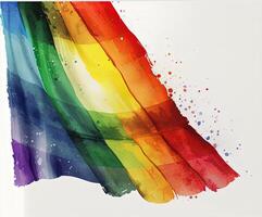 acuarela arco iris bandera. ilustración ai generativo foto